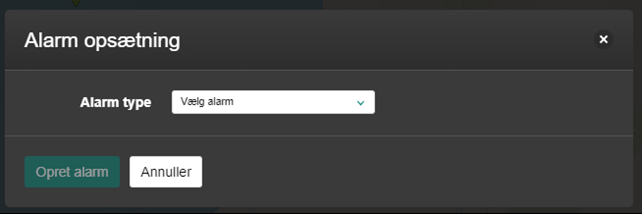 alarm opsætning boks fra hjemmeside